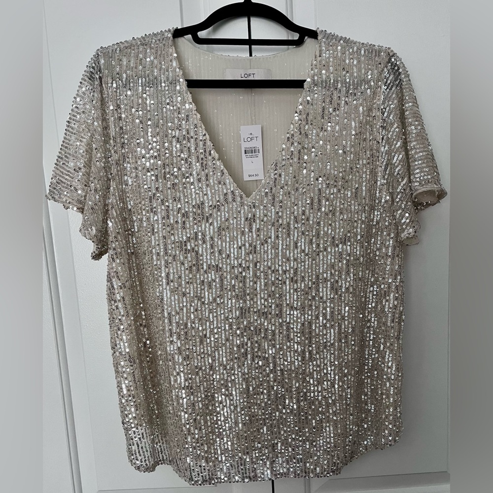 New With Tags silver sequin top from LOFT!